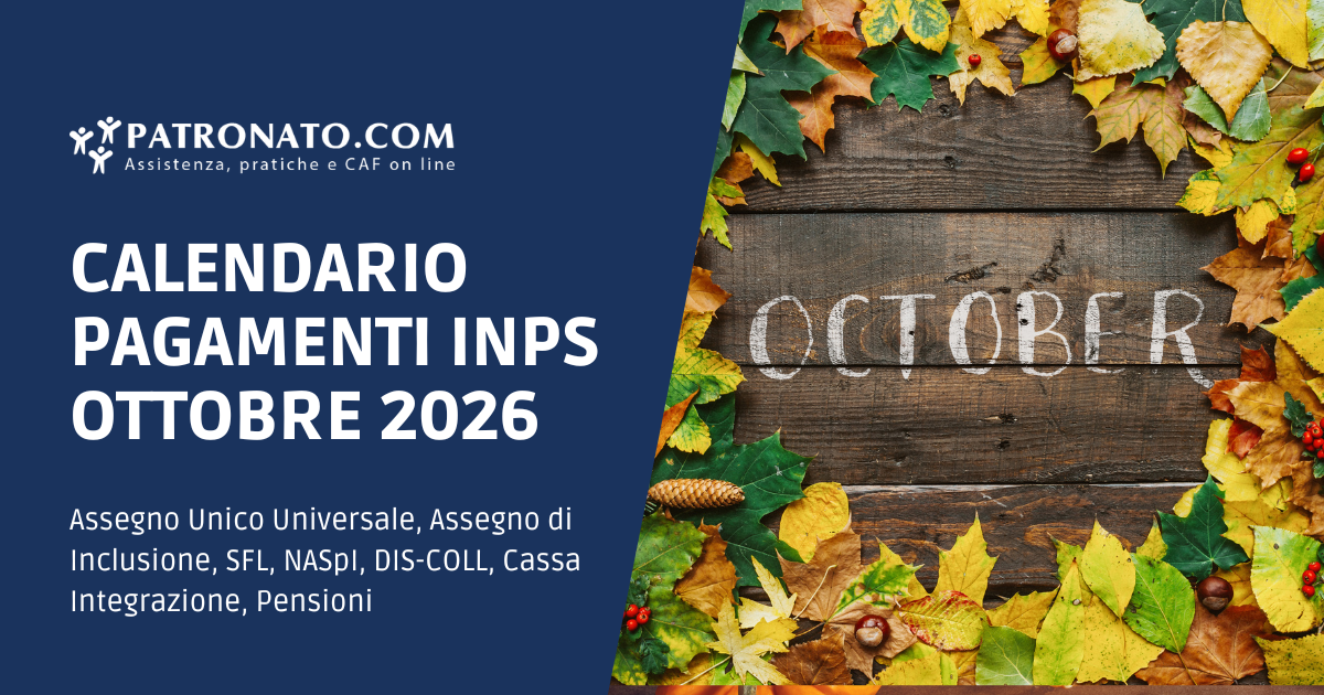 Calendario inps pagamenti ottobre 2026