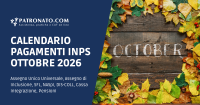 Calendario inps pagamenti ottobre 2026