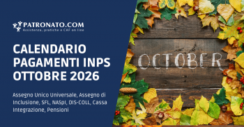 Calendario inps pagamenti ottobre 2026