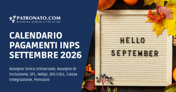 Calendario INPS Pagamenti Settembre 2026